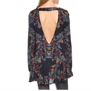 Free people black floral tunic